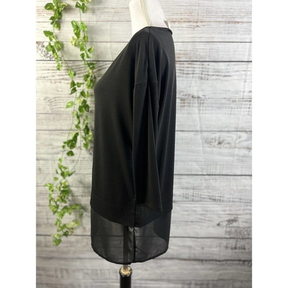 Chico's Blouse Shirt Blouse Lot of 2 size 4 6 0 Red Black Stretch Career Modest - Picture 14 of 16